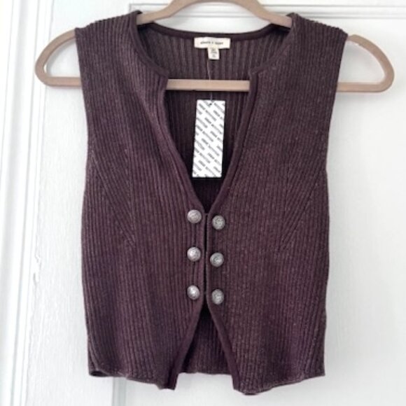 Urban Outfitters Silence and Noise Ribbed Knit Vest Preppy Career Academia - Picture 2 of 8